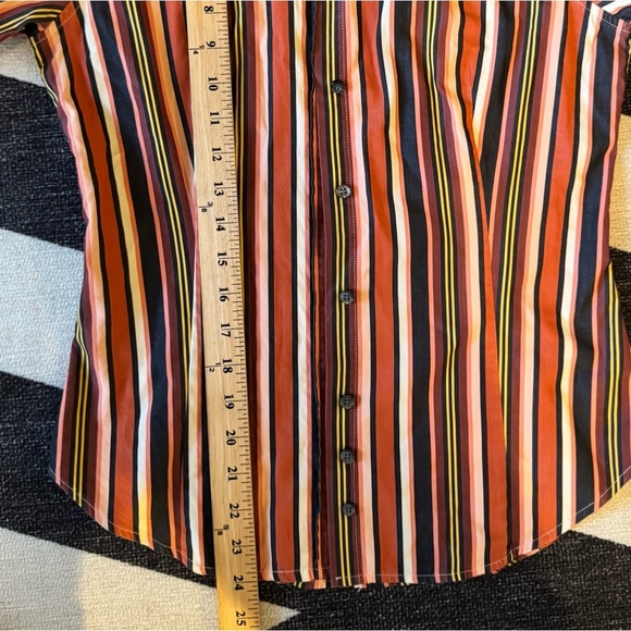ETRO MILANO 100% Cotton Made in Italy Striped Button Down Top VGUC - Picture 7 of 7